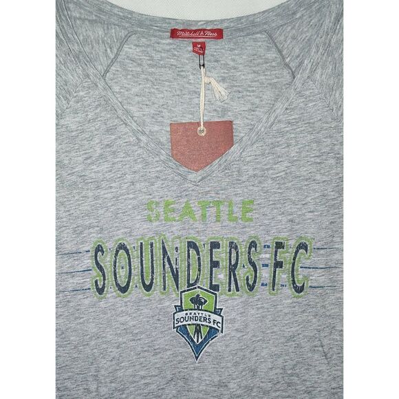 Mitchell & Ness Tops - Seattle Sounders MLS FC Women's Medium V-Neck grey T-Shirt NWT Mitchell & Ness
